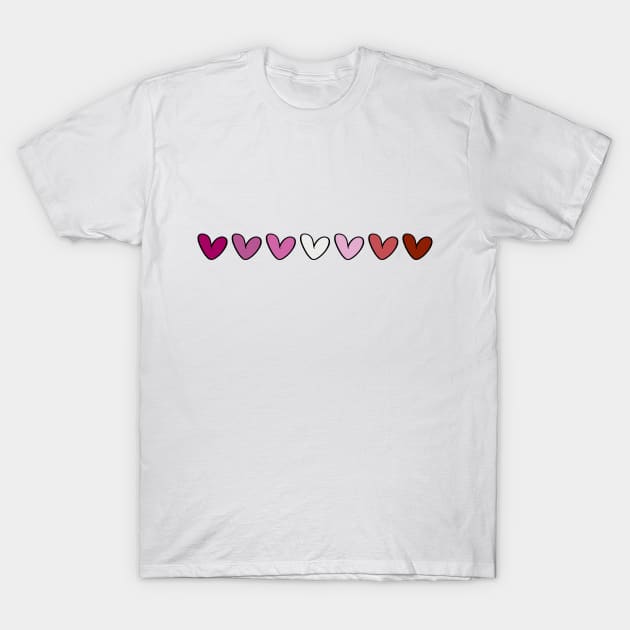 Lesbian hearts flag T-Shirt by artbypond